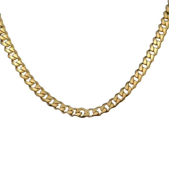 22" x 5mm 14K Gold Finish over 316L Stainless Steel Cuban Chain. - Picture 12 of 13